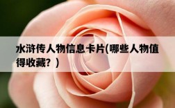 水滸傳人物信息卡片，哪些人物值得收藏？