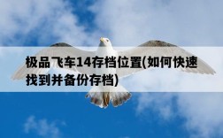 極品飛車14存檔位置，如何快速找到并備份存檔