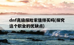 dnf高級探險家值得買嗎,探究這個職業的優缺點