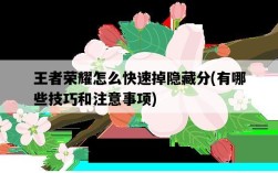 王者榮耀怎么快速掉隱藏分，有哪些技巧和注意事項