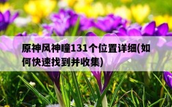 原神風神瞳131個位置詳細，如何快速找到并收集