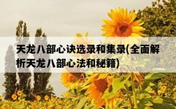 天龍八部心訣選錄和集錄，全面解析天龍八部心法和秘籍