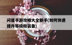 問道手游攻略大全新手，如何快速提升等級和裝備