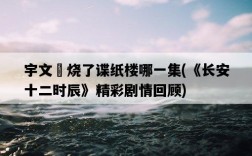 宇文玥燒了諜紙樓哪一集，《長安十二時辰》精彩劇情回顧
