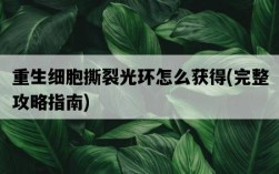 重生細胞撕裂光環怎么獲得，完整攻略指南