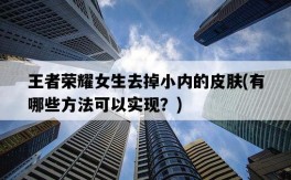 王者榮耀女生去掉小內的皮膚，有哪些方法可以實現？