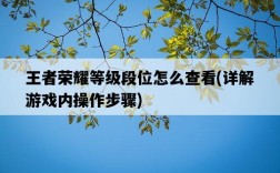 王者榮耀等級段位怎么查看，詳解游戲內操作步驟