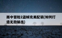 雨中冒險2盜賊完美配裝，如何打造無敵輸出