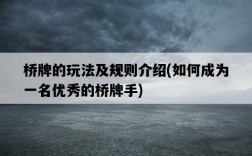 橋牌的玩法及規則介紹，如何成為一名優秀的橋牌手