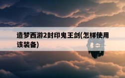 造夢西游2封印鬼王劍，怎樣使用該裝備
