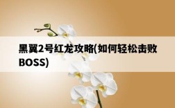 黑翼2號紅龍攻略，如何輕松擊敗BOSS