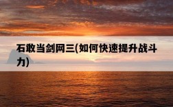 石敢當劍網三，如何快速提升戰斗力