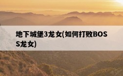地下城堡3龍女，如何打敗BOSS龍女