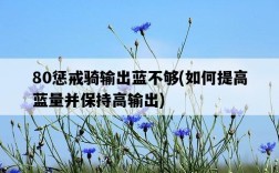 80懲戒騎輸出藍不夠，如何提高藍量并保持高輸出
