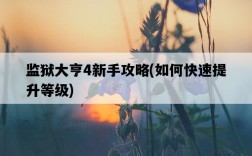 監獄大亨4新手攻略，如何快速提升等級