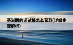 基巖版的調試棒怎么獲取，詳細步驟解析
