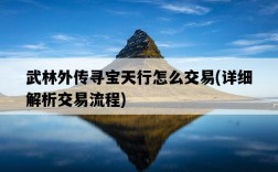 武林外傳尋寶天行怎么交易，詳細解析交易流程