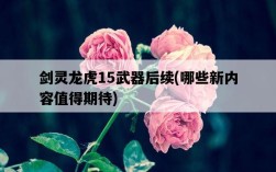 劍靈龍虎15武器后續，哪些新內容值得期待