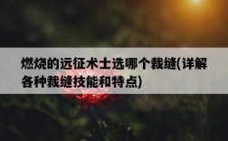 燃燒的遠征術士選哪個裁縫，詳解各種裁縫技能和特點