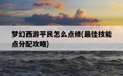 夢幻西游平民怎么點修，最佳技能點分配攻略