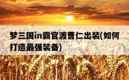 夢三國in霸官渡曹仁出裝，如何打造最強裝備