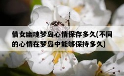 倩女幽魂夢島心情保存多久,不同的心情在夢島中能夠保持多久