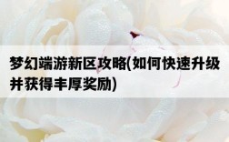 夢幻端游新區攻略，如何快速升級并獲得豐厚獎勵