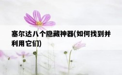 塞爾達八個隱藏神器，如何找到并利用它們