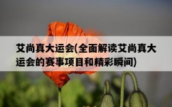 艾尚真大運會，全面解讀艾尚真大運會的賽事項目和精彩瞬間