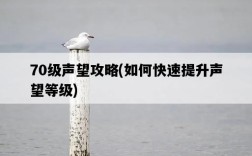 70級聲望攻略,如何快速提升聲望等級