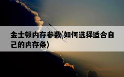 金士頓內存參數，如何選擇適合自己的內存條