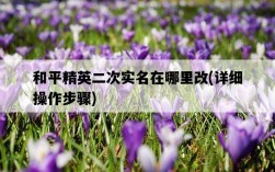 和平精英二次實名在哪里改，詳細操作步驟