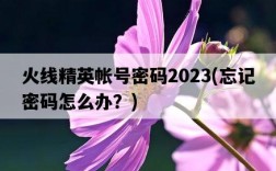 火線精英帳號密碼2023，忘記密碼怎么辦？