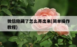 微信隱藏了怎么弄出來，簡單操作教程