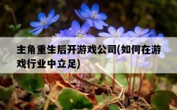 主角重生后開游戲公司，如何在游戲行業中立足
