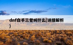 dnf白手三覺叫什么，詳細解析