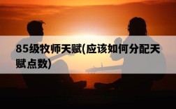 85級牧師天賦，應該如何分配天賦點數