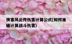 俠客風云傳傷害計算公式，如何準確計算戰斗傷害
