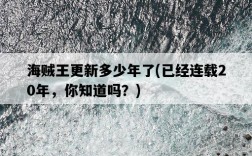 海賊王更新多少年了，已經連載20年，你知道嗎？