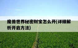 魔獸世界秘密財寶怎么開，詳細解析開啟方法