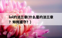 lol約法三章，什么是約法三章？如何遵守？