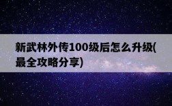 新武林外傳100級后怎么升級，最全攻略分享