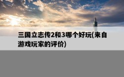 三國立志傳2和3哪個好玩，來自游戲玩家的評價