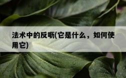 法術中的反嚦，它是什么，如何使用它