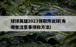 球球英雄2023領取傳說球，有哪些注意事項和方法