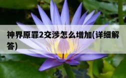 神界原罪2交涉怎么增加，詳細解答
