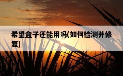 希望盒子還能用嗎，如何檢測并修復