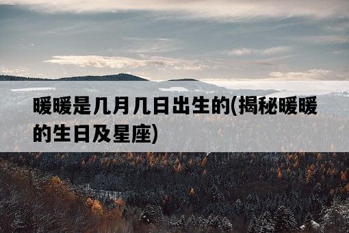 暖暖是幾月幾日出生的，揭秘暖暖的生日及星座-圖1