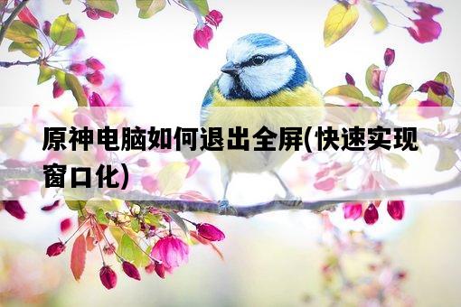 原神電腦如何退出全屏，快速實現窗口化-圖1