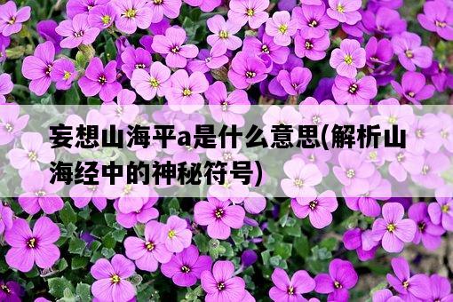 妄想山海平a是什么意思，解析山海經中的神秘符號-圖1